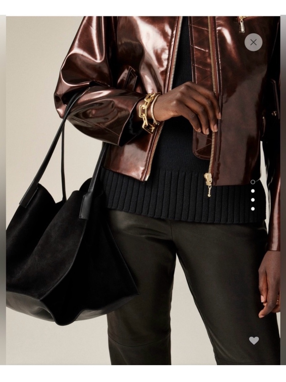 JCREW | Berkeley Large Oversized Black Suede Tote Bag - Picture 2 of 10
